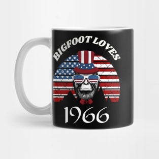 Bigfoot loves America and People born in 1966 Mug